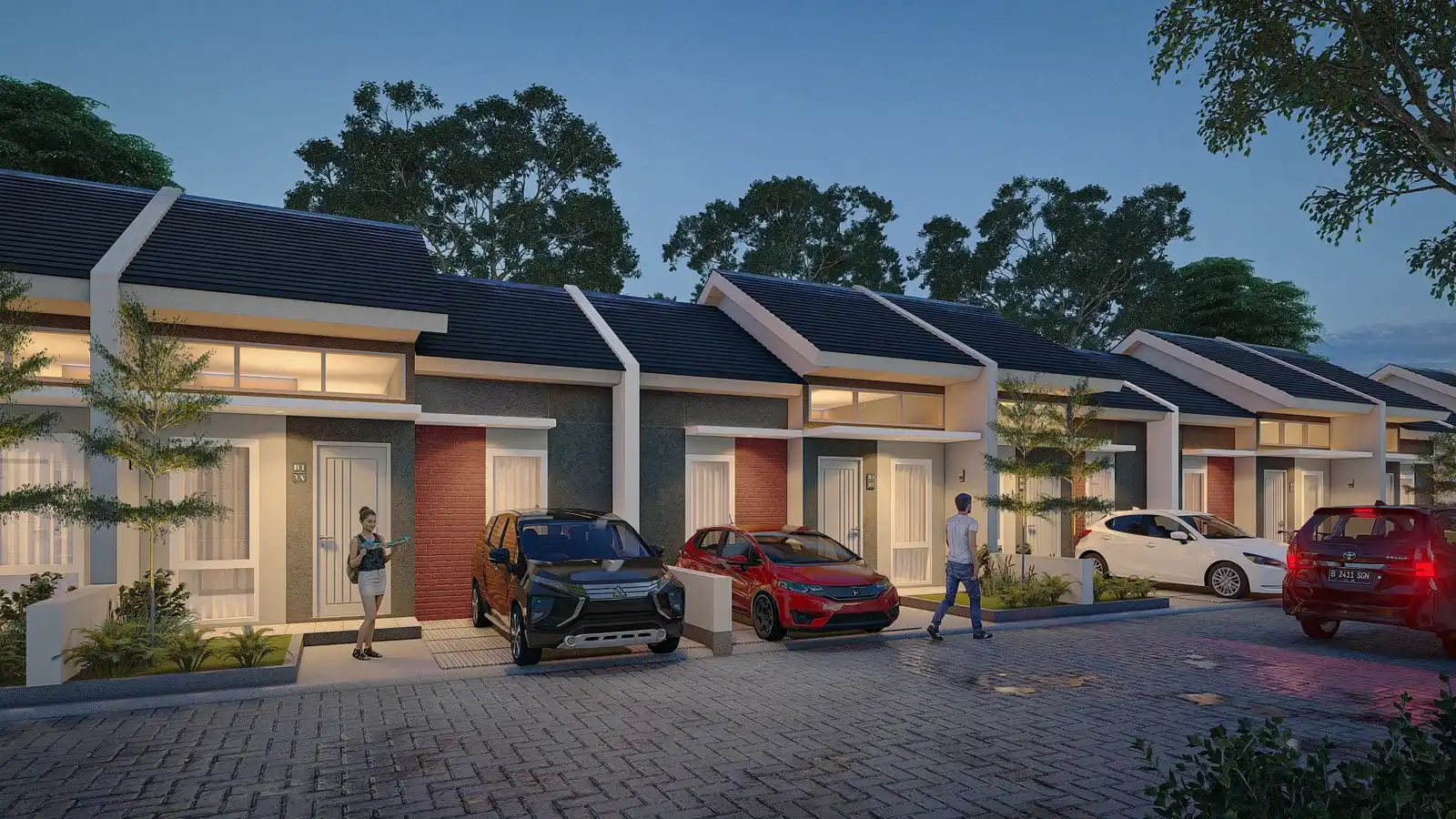 Deretan rumah satu lantai di Griya Artha Buaran Jati
